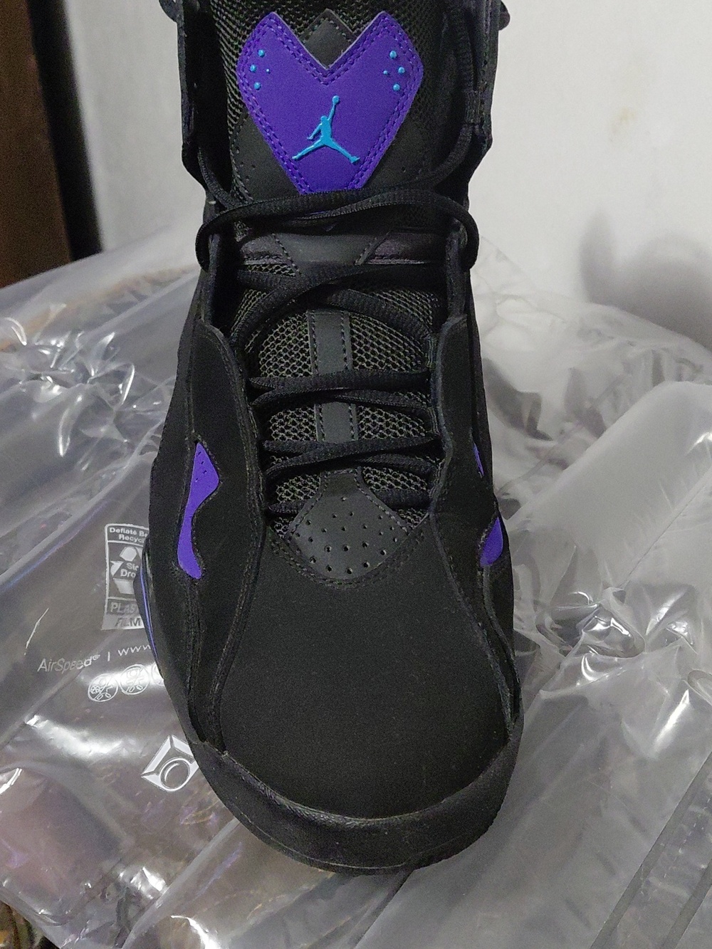 Nike Black and Purple High-Top Basketball Sneakers